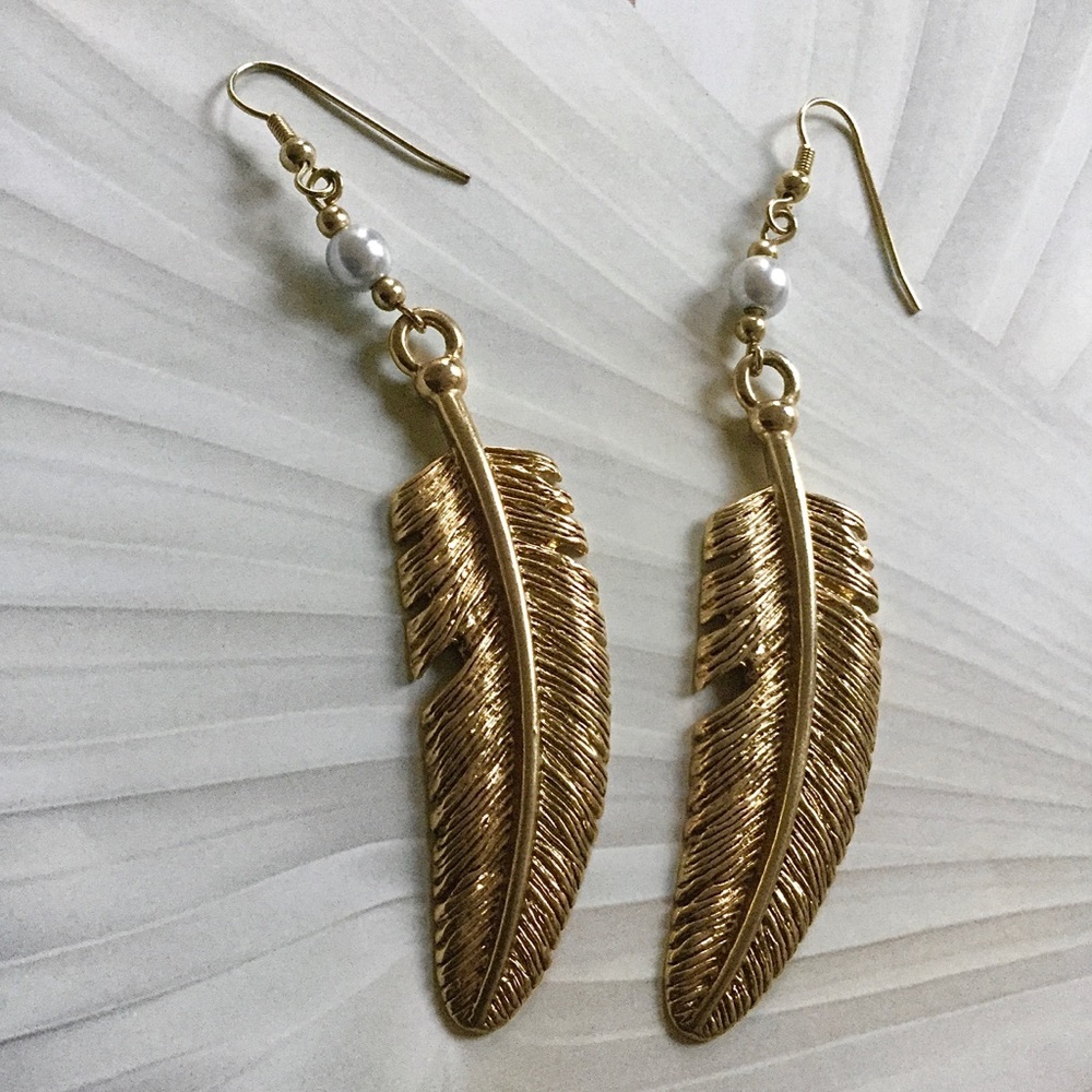 Feather Drop Earrings